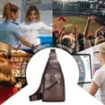 thumbnail image 6 of Bdday Men's Soft Leather Chest Bag - Stylish One-Shoulder Bag - Waterproofing Casual Business Crossbody Sling Bag Kitchen Organizers and Storage, 6 of 8