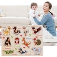 thumbnail image 2 of Kids Wooden Peg Puzzles Set With Alphabet Numbers Fruits Animals And Vehicles, 2 of 9