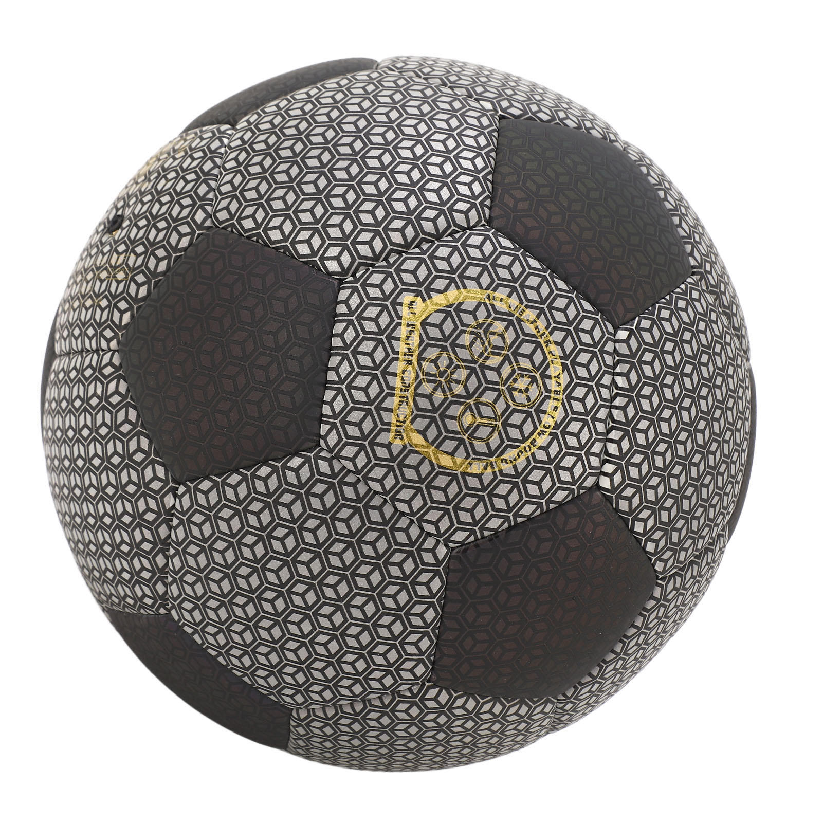 YAHHU Luminous Reflective PU Football – No.5 Holographic Glow Ball for Night Training & Indoor/Outdoor Play