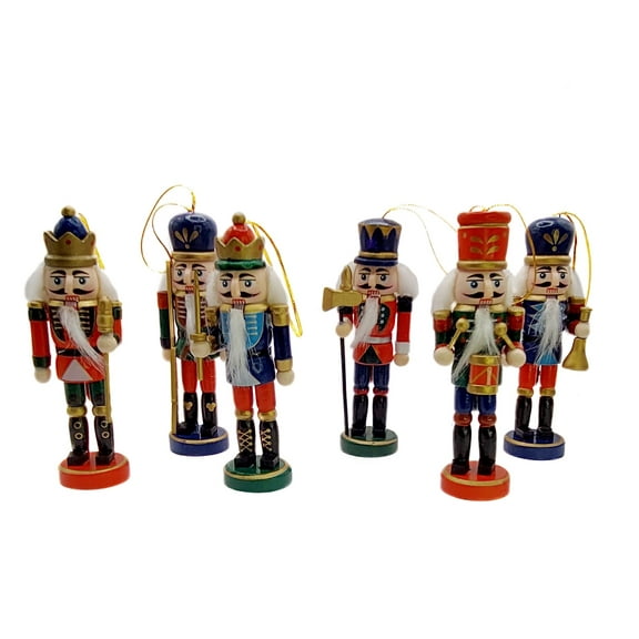Christmas Nutcracker Set. Wizardi Classic Wooden Festive Decoration F07M14-6-N01617