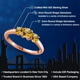 thumbnail image 2 of Gem Stone King 18K Rose Gold Plated Silver Yellow Citrine Engagement Ring for Women | 0.96 Cttw | Round 5MM | Gemstone November Birthstone | Size 9, 2 of 6