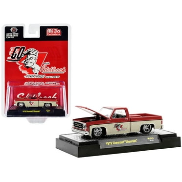 1979 Chevrolet Silverado Pickup Truck Red and Tan "Go with Edelbrock" Ltd Ed to 6600 pcs 1/64 Diecast Model Car by M2 Machines