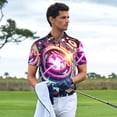 thumbnail image 4 of Lsque Geometry Dash Pattern Golf Shirts for Men Dry Fit Print Moisture Wicking Performance Short Sleeve Polo Shirt-3X-Large, 4 of 7