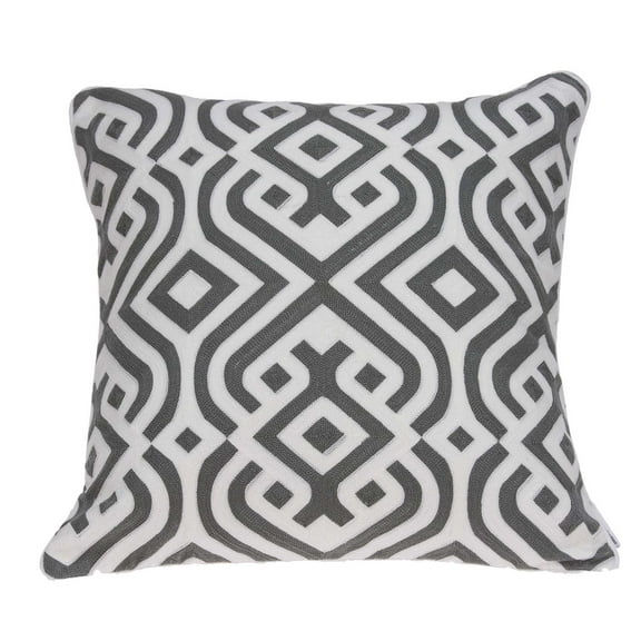 HomeRoots 334129 20 x 7 x 20 in. Gray & White Accent Pillow Cover with Poly Insert