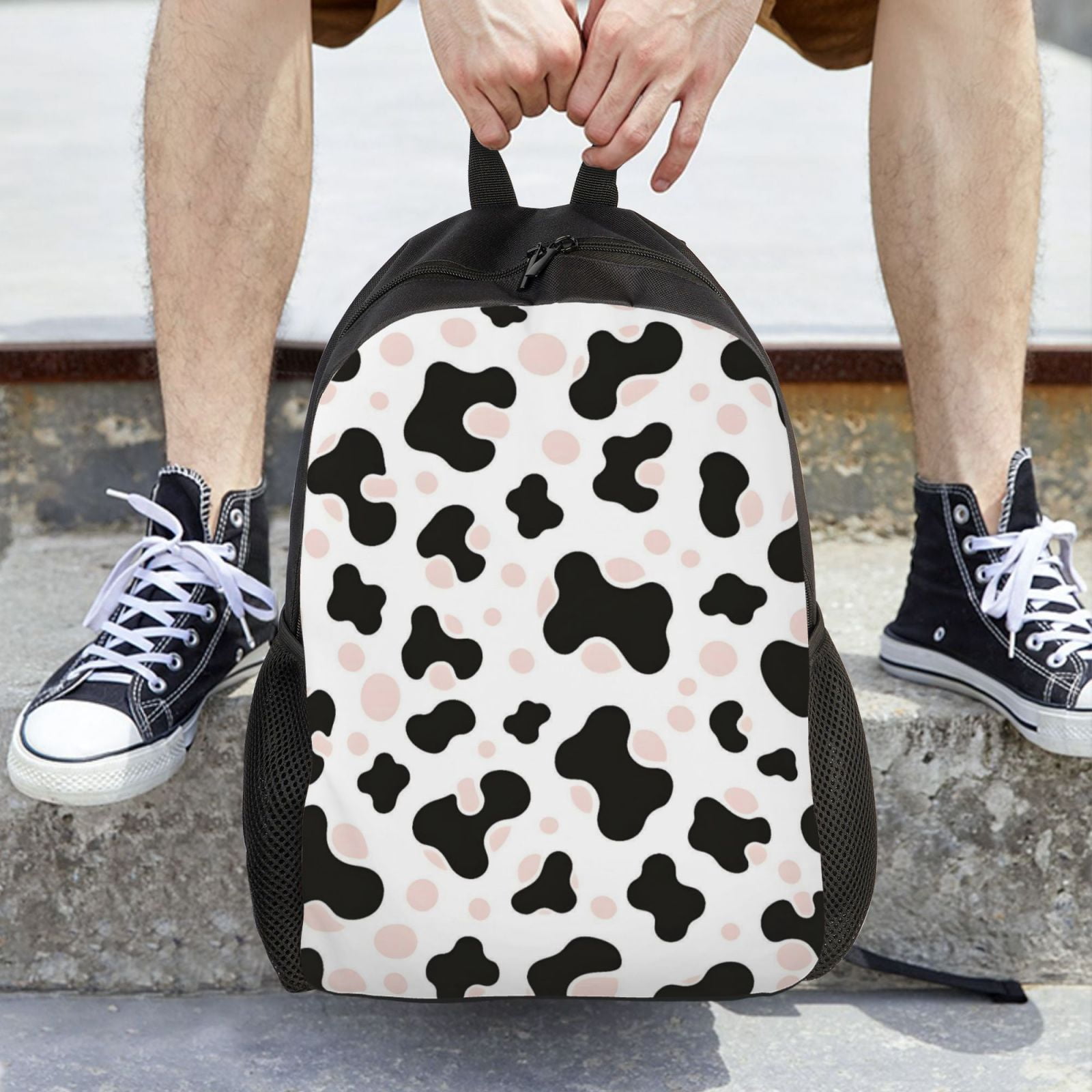 Single Side Full Backpack 16.1×11.8×4.5in Large Capacity Breathable Shoulder Belt Leisure Simple And Strong Bearing Capacity Simple Cow-Print Pattern1_1