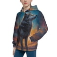 thumbnail image 2 of Sigee Moonlit Night Sky Wolf for Boys and Girls Youth Hoodie Kids Clothes Boys' Fashion Sweatshirts-X-Large, 2 of 6