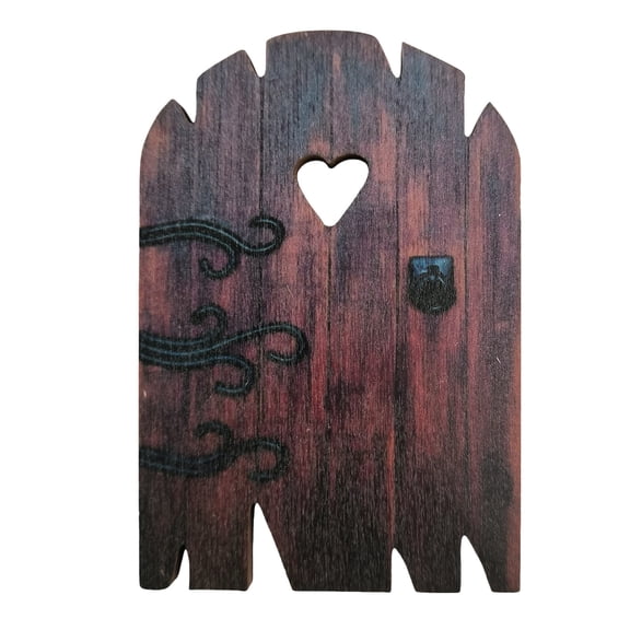 Outdoor Miniature Fairy Door For Tree Decoration, Garden Accessories, 1 Piece Decorative Door With Heart-Shaped Window And Intricate Details