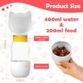 thumbnail image 3 of Xugoox Outdoor Dog Water Bottle, Portable Pet Water Bottle with Food Container, Essential for Travel, Walking, and Hiking (White), 3 of 8