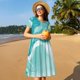 thumbnail image 4 of Disketp Teal Turquoise 1 para Vestido de Manga Corta para Mujeres, Vestidos de Verano para Mujeres, Casual y Holgado para la Playa, 4 of 6