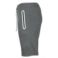 thumbnail image 2 of 9 Crowns Men's Casual Zipper Pockets French Terry Gym Shorts (Grey, Small), 2 of 5