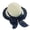 Navy, variant on Women’s Two Tone Ribbon Double Brim Bow Dome Headwear with Extended Shade Surface for Patio Breaks White