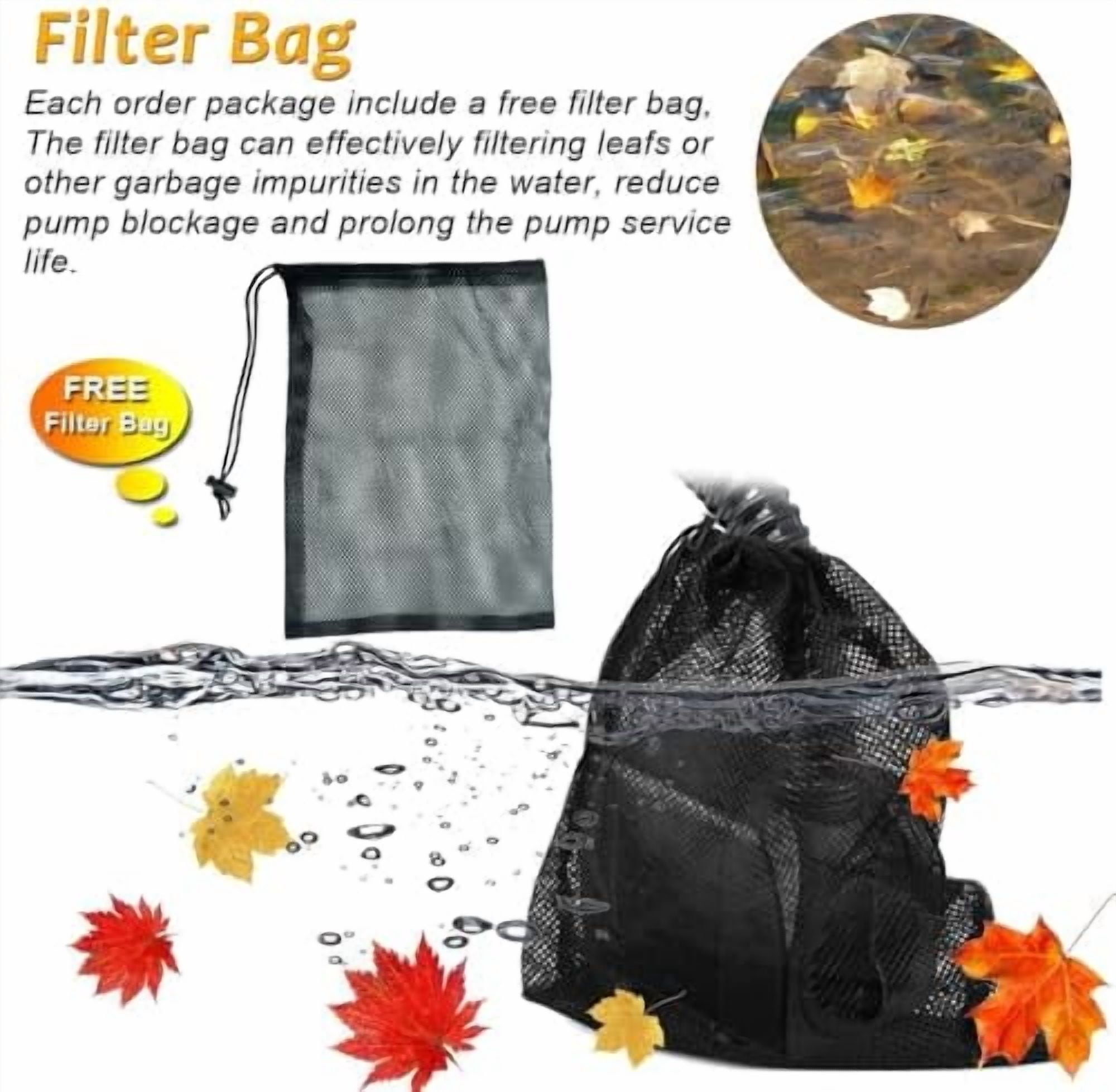 Large Flow: 800GPH（3000L/H）Submersible Pump with 6.5 ft Tubing, 45Watt Durable Fountain Water Pump With 4 Nozzles For Above 80 gallons Fish Tank or Pond