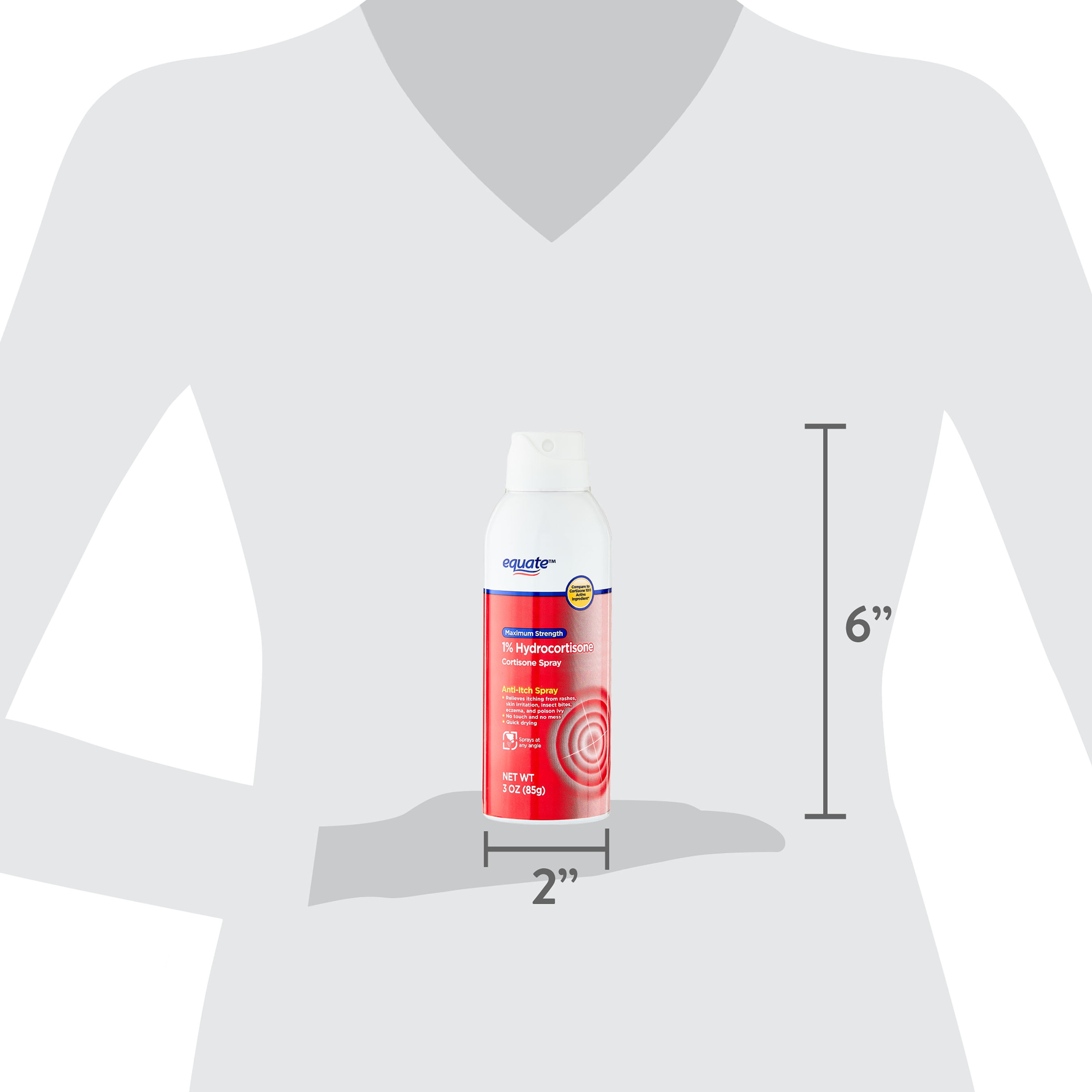 Equate Maximum Strength Hydrocortisone 1% Anti-Itch Spray, 3 oz