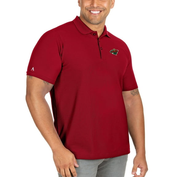 Men's Antigua Red Minnesota Wild Big & Tall Legacy Pique Polo
