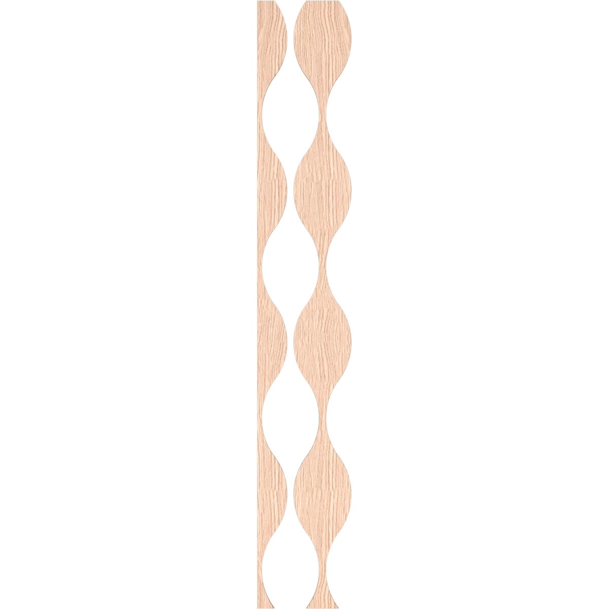 Ekena Millwork 94"H x 1/4"T Ozark Adjustable Wood Decorative Slat Wall Panel Kit, Red Oak (contains 8 Slats + 1 Straight Edge Starter Slat)