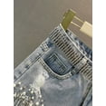 thumbnail image 2 of Summer Elegant Shorts Lady Tassel Beading High Waist Wide Leg Denim Shorts Female Casual Solid Shorts Jeans for Women Clothing, 2 of 7