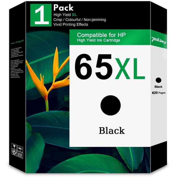 65XL Ink Cartridge 1-Pack Black Compatible for HP65 Ink Cartridges for AMP 100 105 DeskJet 2600 3700 2622 ENVY 5000 5010 Printers