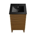 thumbnail image 5 of Cascade 18 in. Brown Oak Bathroom Vanity With Black Ceramic Sink Top, 5 of 8