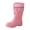 Pink, variant on Women's Orthopedic Mid Calf Rain Boots, PVC Platform Rubber Boots, Arch Support Garden Hiking Walking Shoes Green