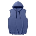 thumbnail image 6 of FRSASU Men's Workout Hoodie Solid Color Tank Tops Sleeveless Gym Hoodies Bodybuilding Muscle Shirts Blue, 6 of 8