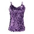 thumbnail image 5 of Sparkly Sequin Camisole Tops for Women V Neck Spaghetti Strap Shiny Sequins Cami Tank Top Rave Party Clubwear, 5 of 6