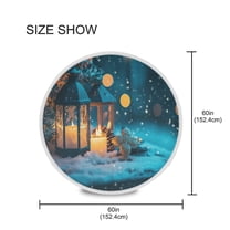 YAZAOO Round Tablecloth Snow Candle Pattern Tableclothes
