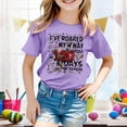 thumbnail image 2 of HABDGIKS T-Shirts pour Fille Été 2025 Garçon Imprimé Décontracté Col Rond Ample Manches Courtes Mignon Haut, 2 of 4