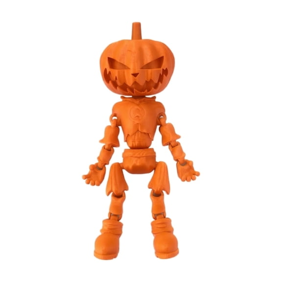 Articulated Pumpkin Man Halloween Figurine, 3D Printed Movable Joints Decor, Halloween Party Favors for Desk Shelf, Spooky Halloween Decorations Indoor