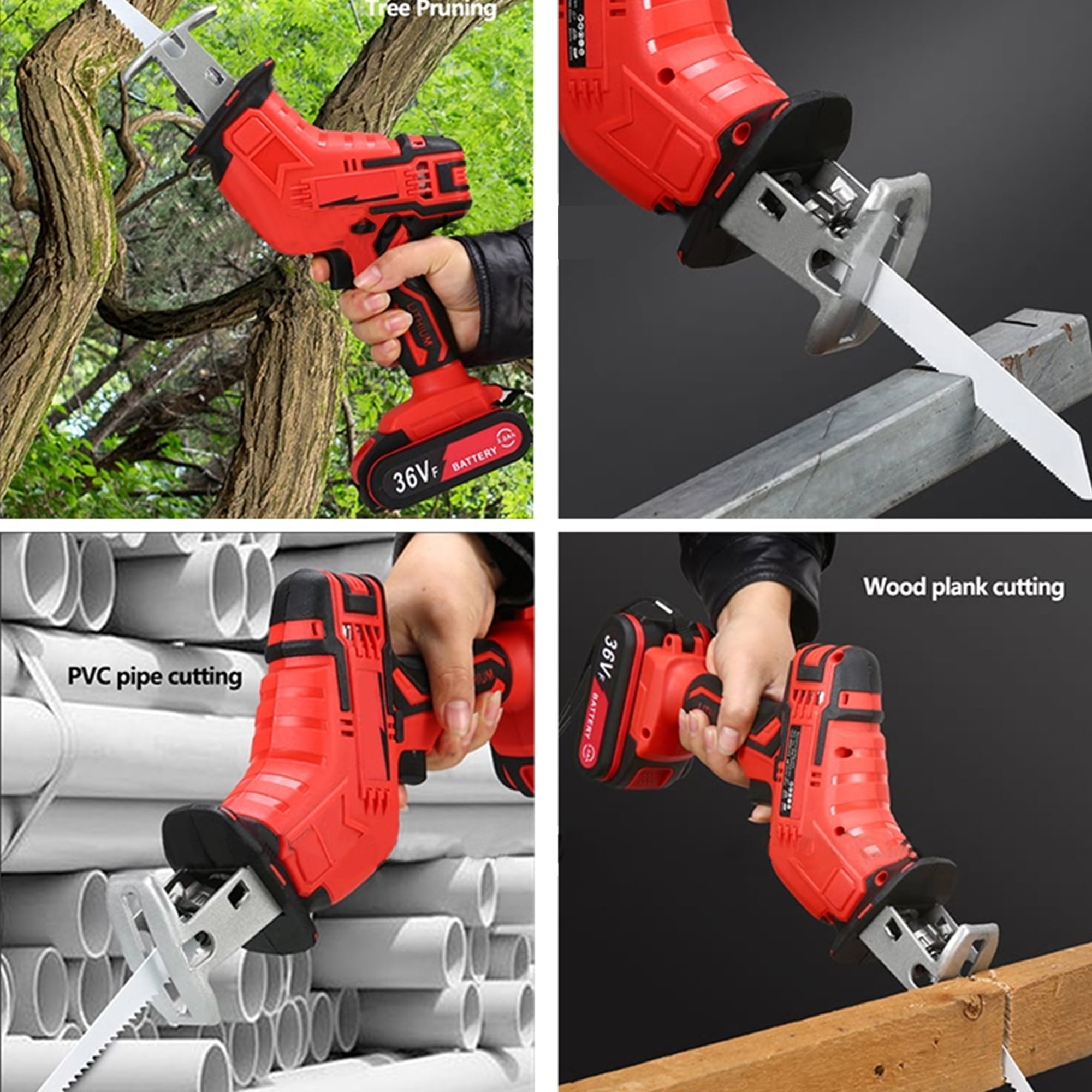 21V Cordless Reciprocating Saw,Electric Hand Saw Sawzall Cordless with 2 Rechargeable Battery & Fast Charger, 8 Saw Blades for Wood/Metal/PVC Pipe Cutting