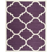 SAFAVIEH Chatham Hayden Geometric Wool Area Rug, Purple/Ivory, 5' x 8'