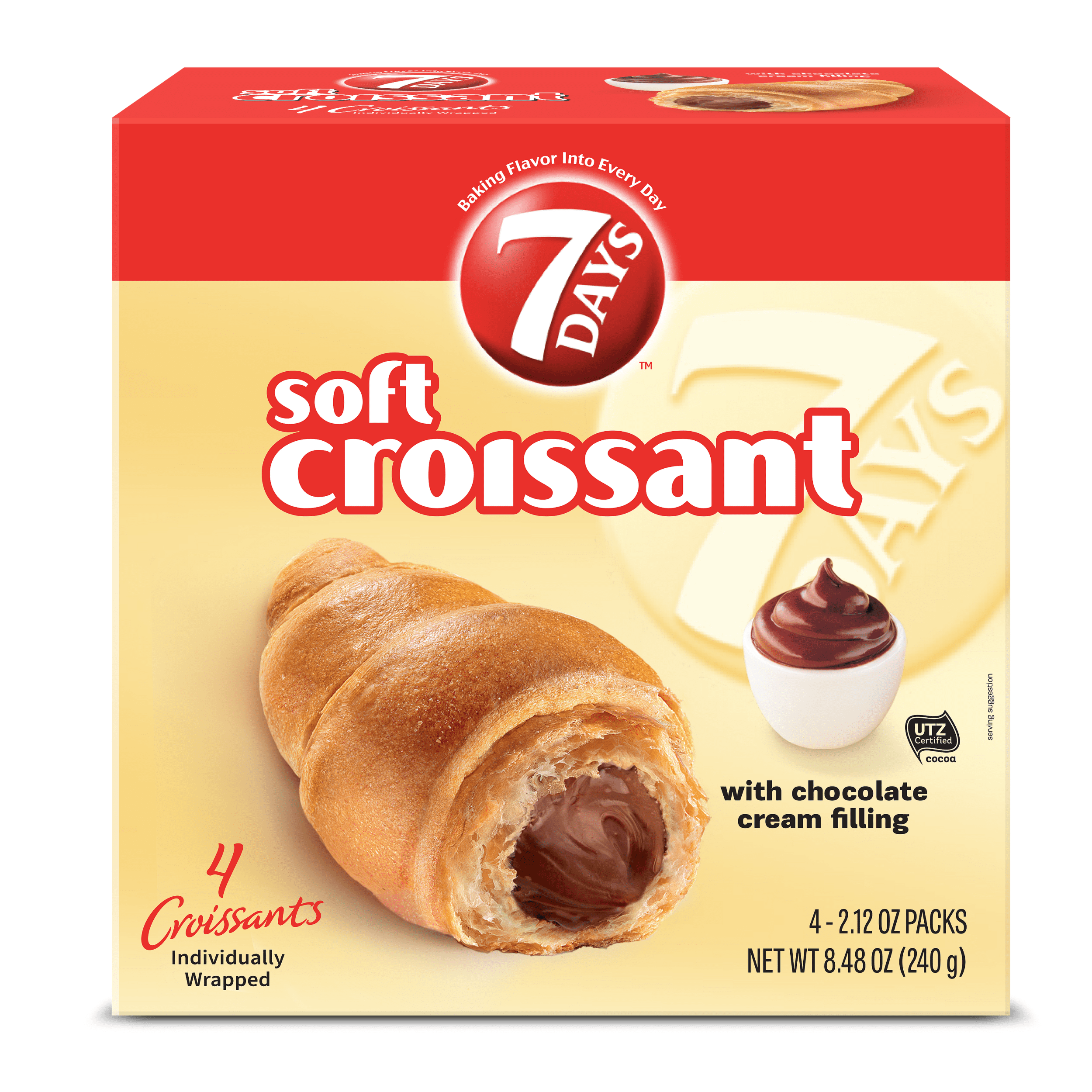 7Days Soft Croissant, Chocolate Croissant (4 Pack), On The Go Breakfast