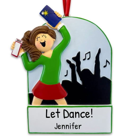 Personalized Christmas Dance Ornament 2024 - Dance Ornament for Girl Brunette Dancing Christmas Decorations Dancer Ornaments for Christmas Tree Dancer Christmas Ornaments by Elves