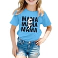 thumbnail image 1 of T-Shirts d'Été pour Filles, Imprimé Lettres, Manches Courtes, Basiques, Col Rond, Sport, Taille 8-9T, 1 of 4
