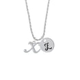 thumbnail image 2 of Delight Jewelry Silvertone Small Gelato Script Initial - X - Silvertone Script Initial Disc - Z - Charm Necklace, 20"+3", 2 of 4
