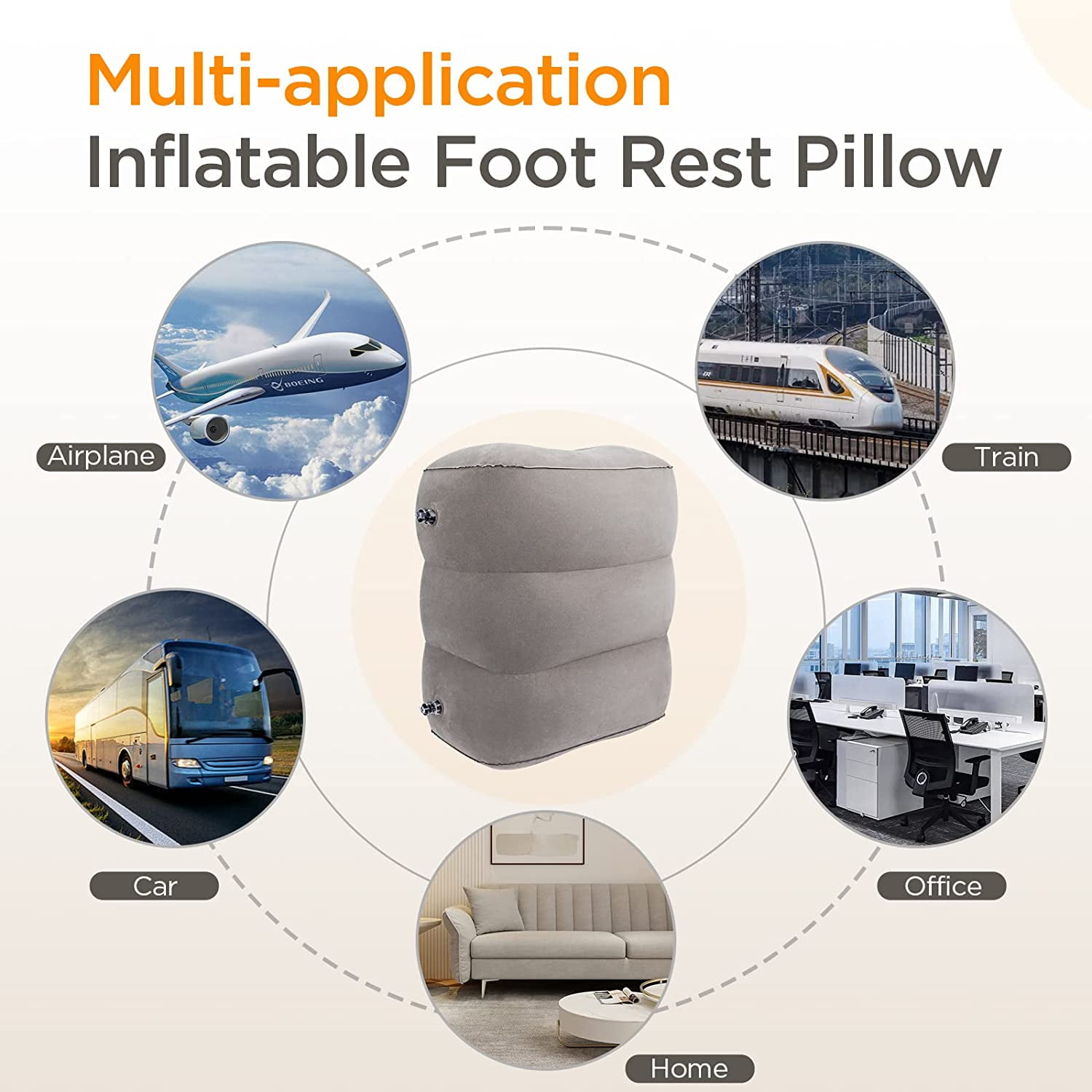 Xtra-Comfort Inflatable Foot Rest - Ottoman Cushion Support Pillow for Office de