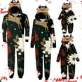 thumbnail image 1 of Pyjamas Assortis avec Capuche Décorative de Rennes, Tenues Familiales Assorties, Pjs Assortis Confortables pour un Style Familial Cohésif (Noir), 1 of 4