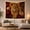Crowned Lions, variant on Lions Resting Among Roses at Golden Dusk, Peaceful Digital Art for Animal Lovers, Floral Wildlife Decor, Anniversary Gift, Tapestry Wall Hanging for Bedroom and Living Room