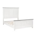 thumbnail image 3 of Farmhouse California King Size Platform Bed, Wooden Bed Frame with High Panel Headboard, Footboard, Modern Low Support Legs Bed Frame for Adult, Box Spring Required, White, 3 of 6