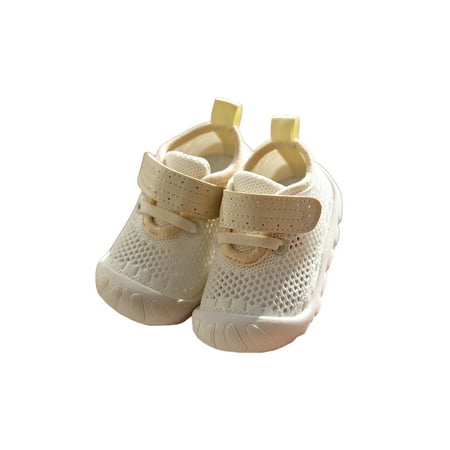 

UKAP Kids Flats Slip On Casual Shoes Mesh Walking Shoe Prewalker Sandals Children Sneakers First Walker Lightweight Beige-B 7C