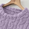 thumbnail image 6 of Sentuca Womens Pajamas Fuzzy Winter Warm Pullover and Pants Fleece Loungewear Soft 2 Piece Sleepwear Sets Purple, 6 of 8
