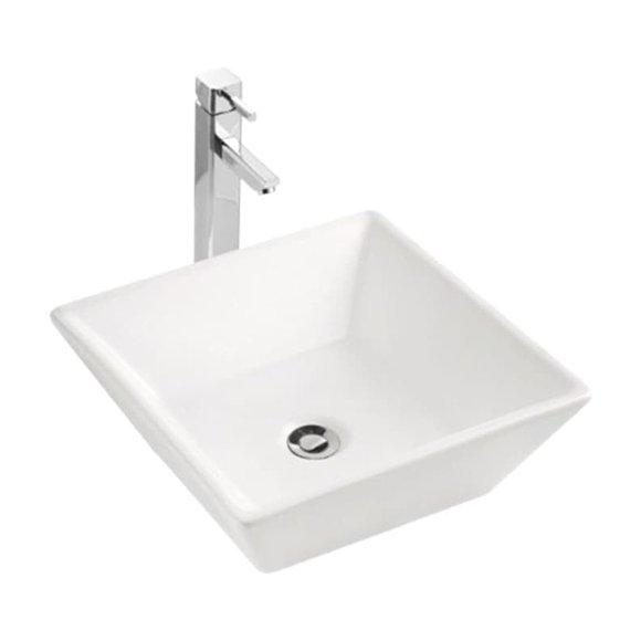 16.37 inch square Above Counter Bathroom Vessel Sink in white