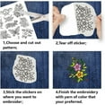 thumbnail image 3 of 4 Sheets 60PCS Stick and Stitch Embroidery Paper Butterflies and Flowers Theme Stabilizer Water Soluble Hand Sewing for DIY Carves Shirts Coats Bags Towels, 3 of 9
