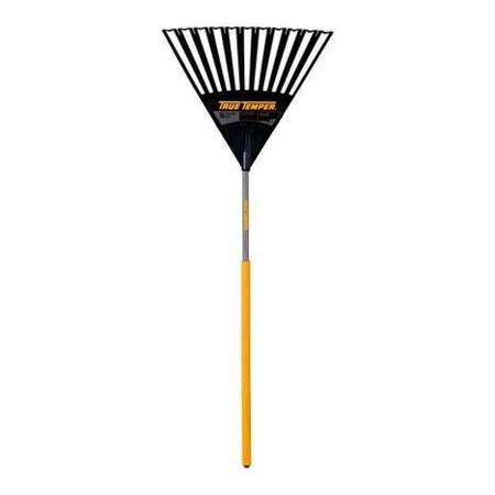 25-3/4 in Polypropylene Clog Free Leaf Rake, 11 Tines, 48 in L Wood Handle 2914912GR