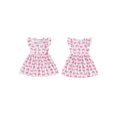 thumbnail image 2 of Txlixc Toddler Girls Flutter Sleeve Summer Dress Watermelon/Butterfly/Bow Print Round Neck A-Line Hem Dresses 6 12 18M 2 3 4 5 T, 2 of 9