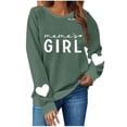 thumbnail image 3 of Mujeres de Manga Larga Tops de Moda Informal Impreso Suelto de Manga Larga Blusa Cuello Redondo sin Capucha Sudaderas Suaves Cómodas Cuatro Estaciones, 3 of 6