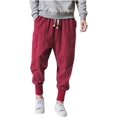 thumbnail image 1 of XINQIHANG Men Linen Drop Crotch Wide Leg Baggy Harem Pants, 1 of 6