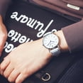 thumbnail image 3 of rinsvye Sleek Minimalist Fashion With Strap Dial Men's Quartz Leather Watch Gift Watch Watch for Blind Men Mans Watch Watches Set for Women Watches for Women with Second Hand Love Bracelets That Light, 3 of 5