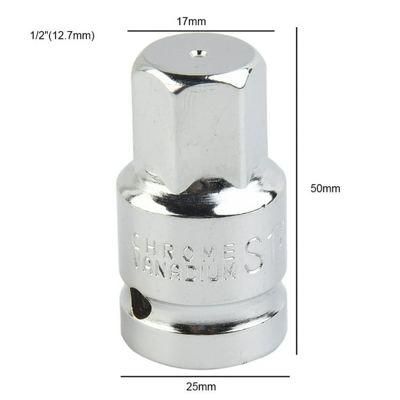 1/2inch 17mm Hex Special Oil Pan Screw Socket Wrench Head Auto Repair Tool