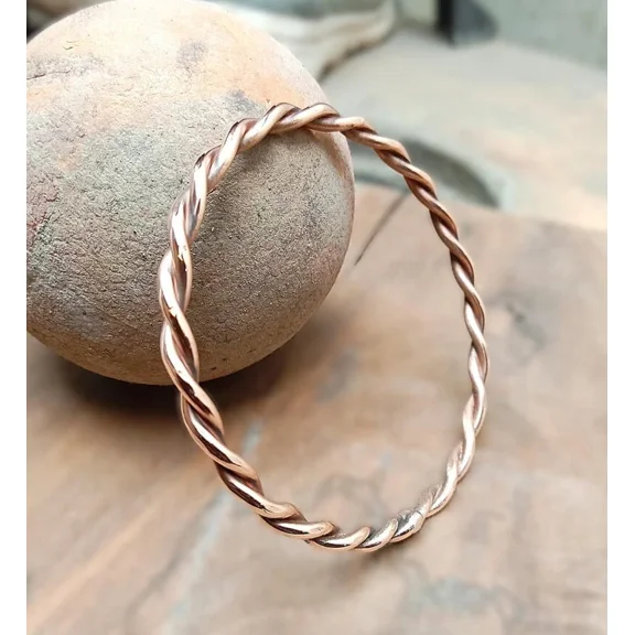 100% Pure Copper Bangle, Tensor copper Bracelet Copper stacking Bangle