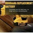 thumbnail image 6 of DCB200 6-PACK 20V 8.0Ah Lithium-Ion Replacement Power Packs for DeWalt 20V MAX XR Tools – Fits DCB180 DCB200/DCB201.etc– New Year Special replacement dewalt battery, 6 of 8